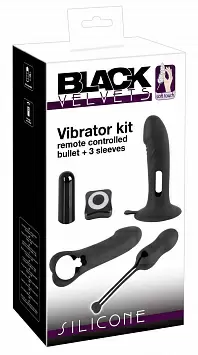 Вибропуля с 3 насадками и пультом д/у Vibrator kit Black Velvets ORION