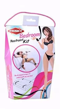 Черный бондаж для фиксации на кровати Frisky Bedroom Restraint Kit