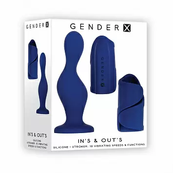 Набор из стимулятора и мастурбатора с вибрацией Gender X INS & OUTS