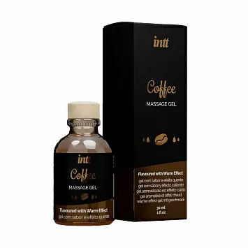 Съедобный массажный гель с разогревающим эффектом Кофе INTT Coffee Massage Gel