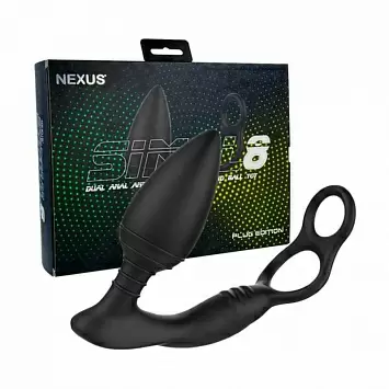 Вибромассажер анальный с кольцами для мошонки и пениса Nexus Simul8 Plug Edition