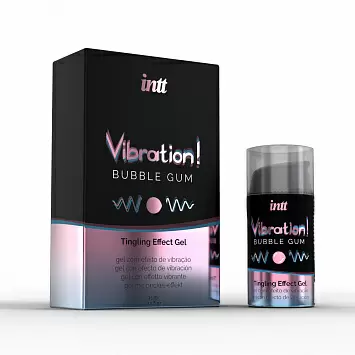 Съедобный лубрикант с эффектом вибрации Бабл Гам INTT Vibration! Bubble Gum