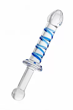 Стеклянный фаллоимитатор с ручкой Sexus Glass 912044