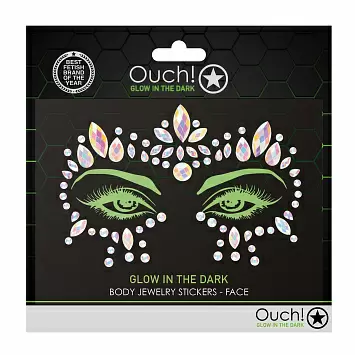 Светящиеся наклейки на лицо Face Jewelry Stickers Ouch! Glow in the Dark OU851GLO Shots Media